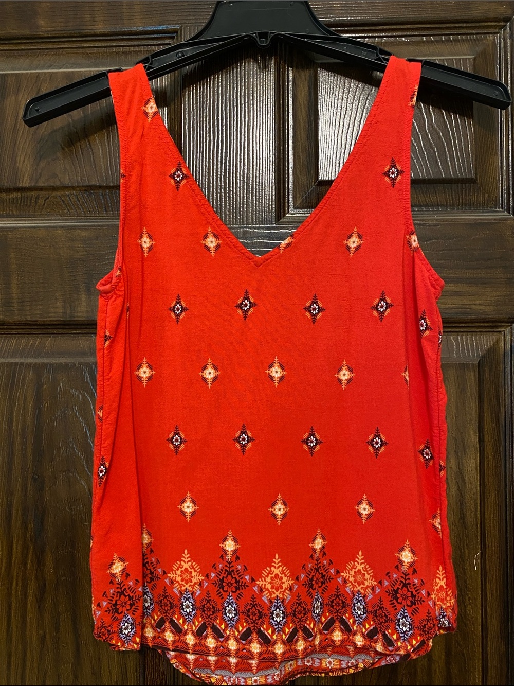 SO Red Printed V-Neck Camisole